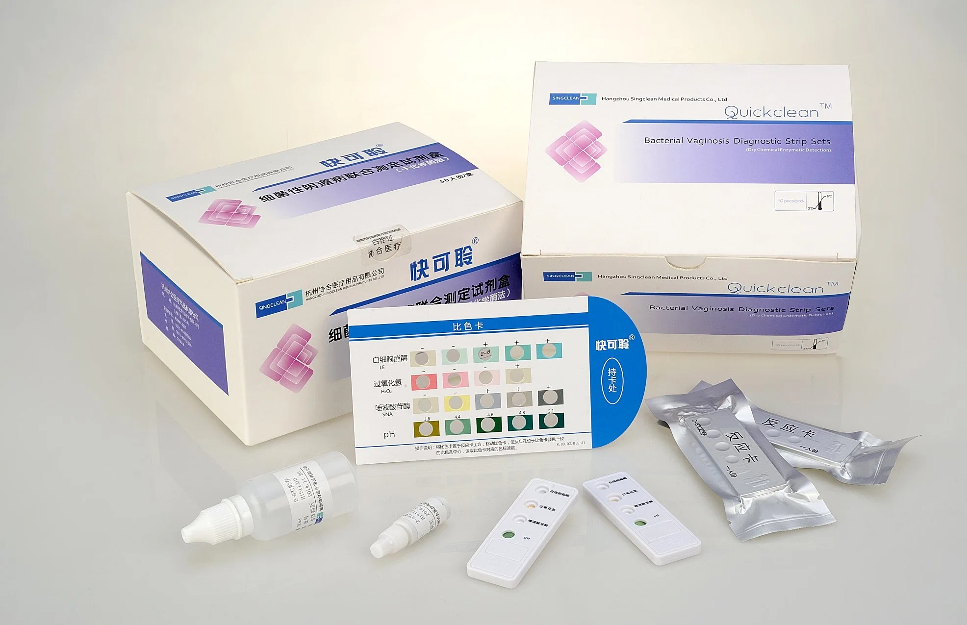 Singclean High Sensitivity Multi-Specification Dry Chemical Enzymatic Reaction Bacterial Vaginosis Test Kits for Unhealthy Vagina