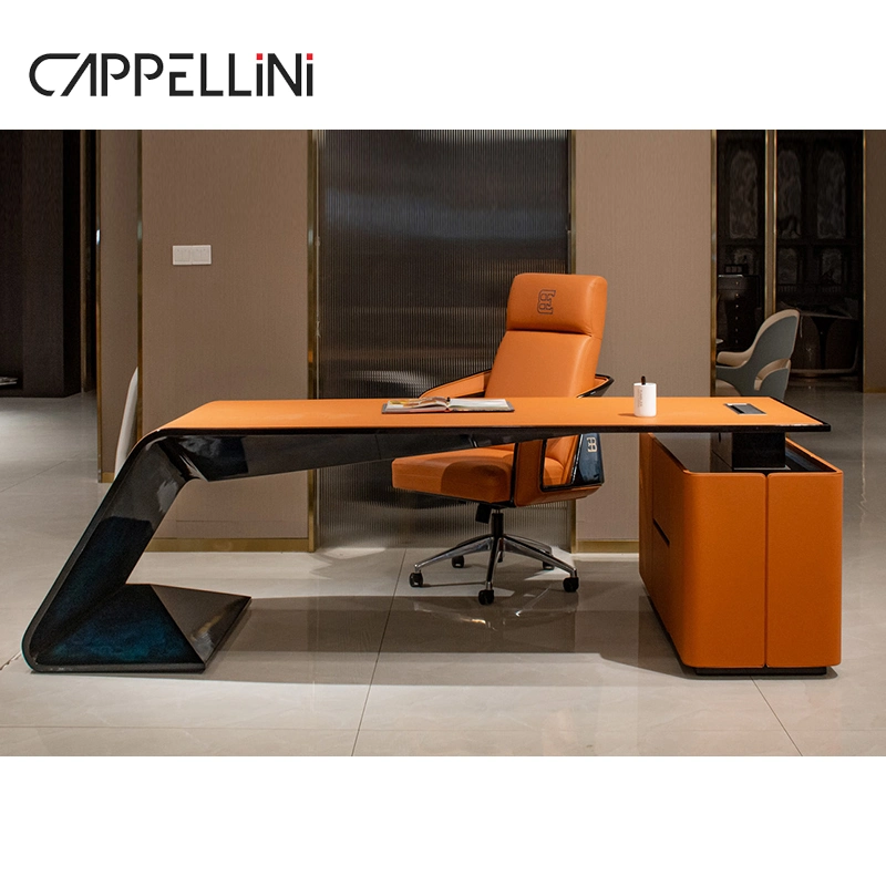 Italian Modern Design Wooden Office Table and Chair Set Boss Executive Computer Desk Home Office Furniture Luxury Office Table