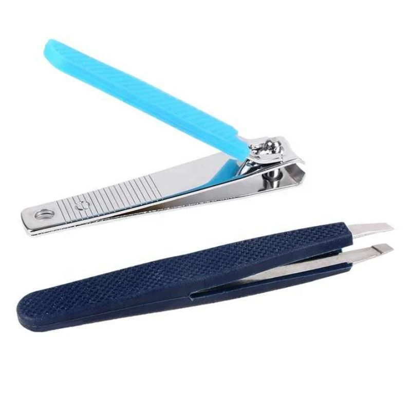 Customized Stainless Steel Anti-Static Slanted Eyebrow Eyelash Tweezers