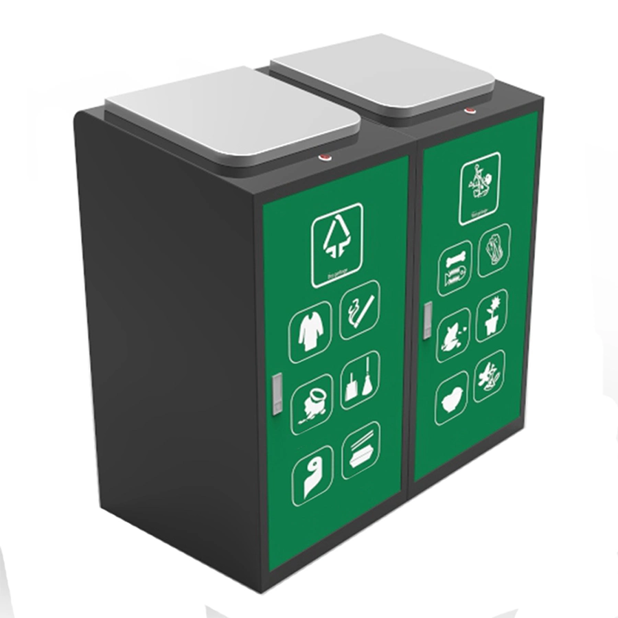 Outdoor Steel Metal Trash Bin Recycling Containers Custom Dustbin