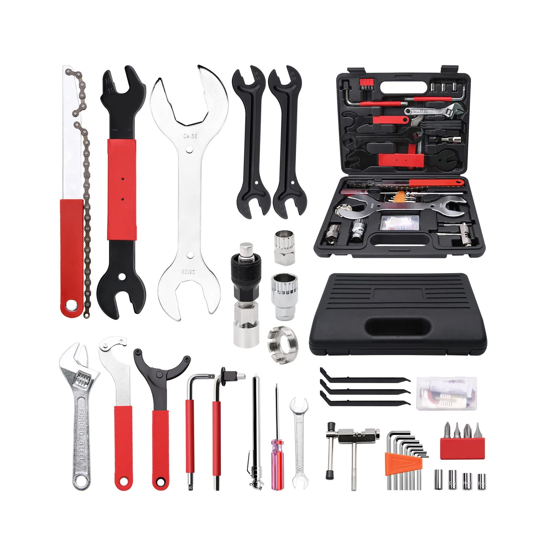 44PCS Best Value Professional Home Bike Tool Kit Bike Repair Bicycle Multi-Function Tool Kit Maintenance Tool Set with Box