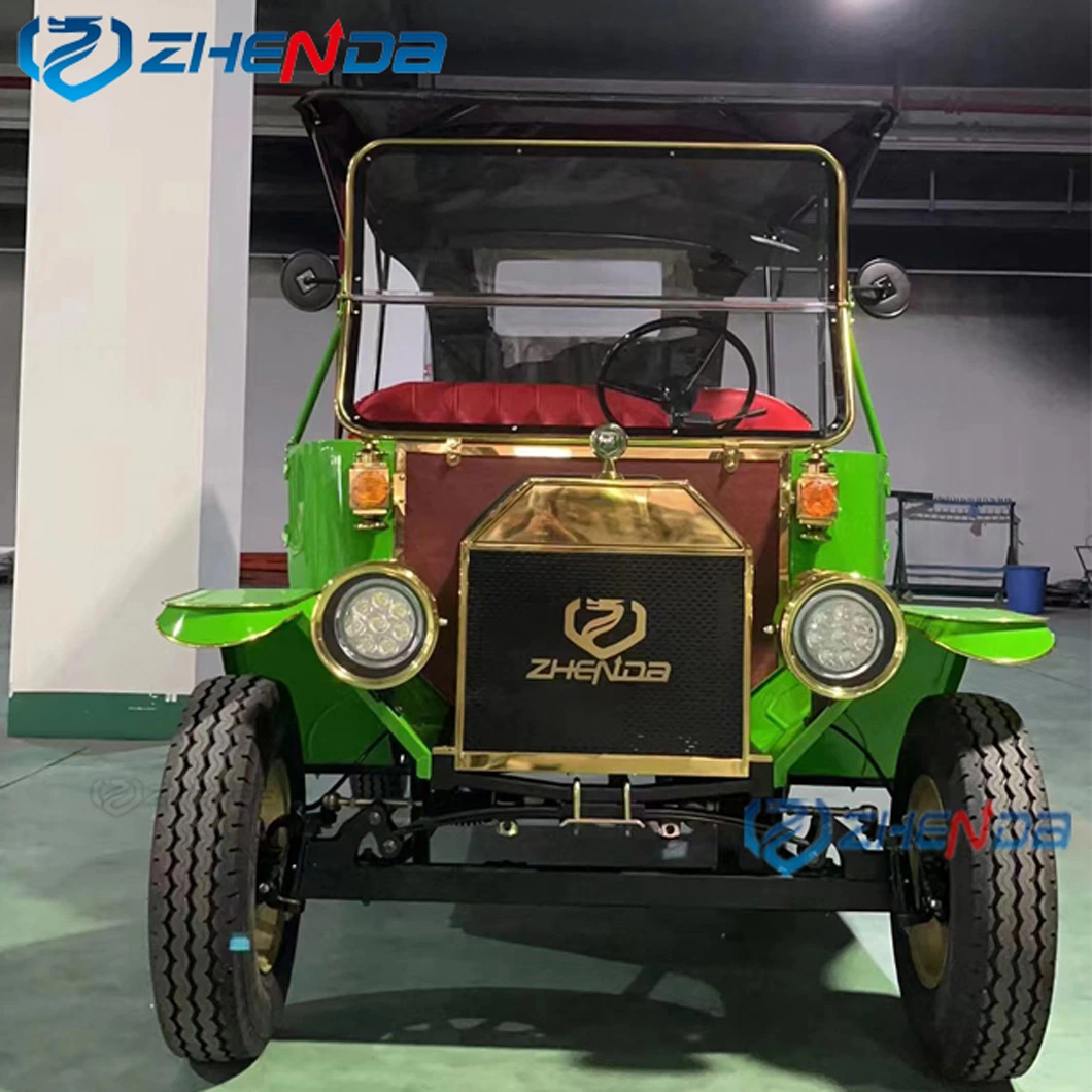 Green 5 Seater New Classic Car/Travel Electric Sightseeing Classic Car/Customized Wedding Classic Car