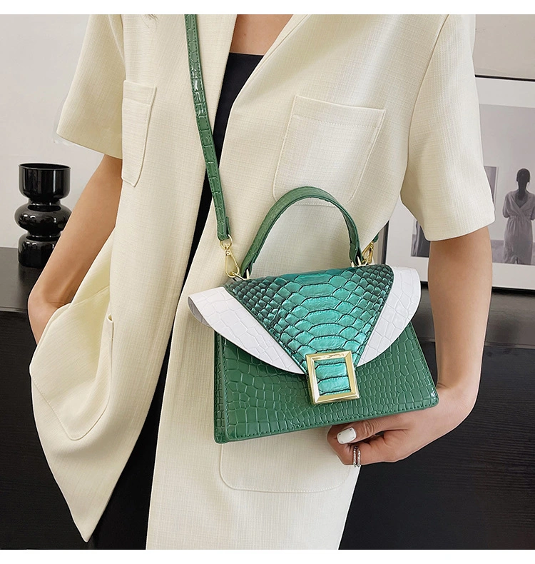 Trendy Summer New PU Croco Leather Women Hand Satchel Bag Designer Light Lady Fashion Crossbody Shoulder Small Purses Mini Bag Luxury Ladies Messenger Sling Bag