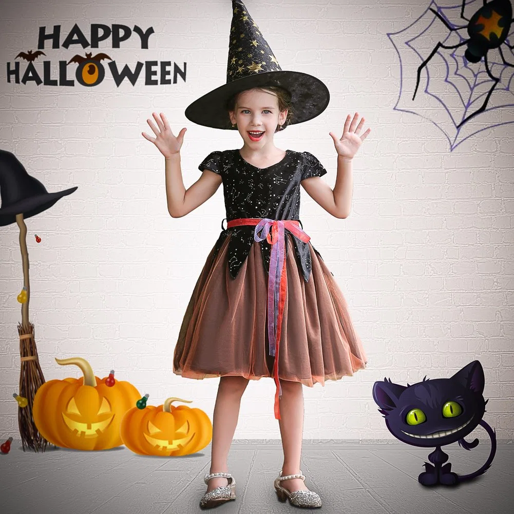 Halloween Fashion Clothing Cotton Comfort Kids Designer Clothes Lovely Baby Frocks Design Girl Dresses