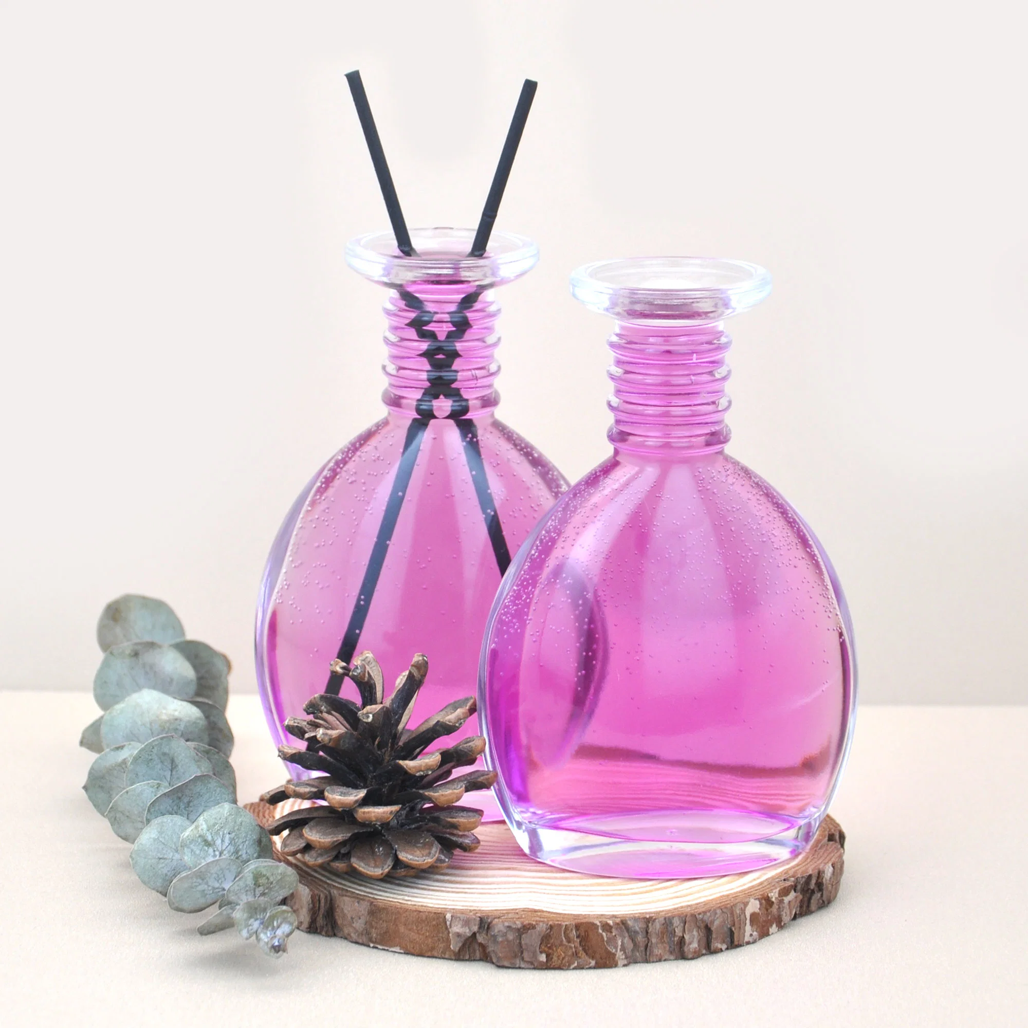 Großhandel/Lieferant Luxus Diffuser Glas Topf-Bauchige Flasche Home Duft Reed Diffuser Leere transparente Glas-Aromaflaschen mit Kappe