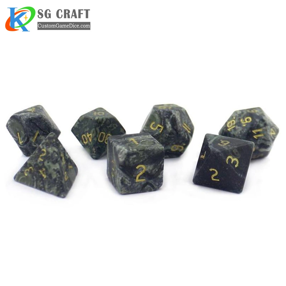 Figured Custom Casino Stone Dice Dnd Edge Dice Set of 7PCS