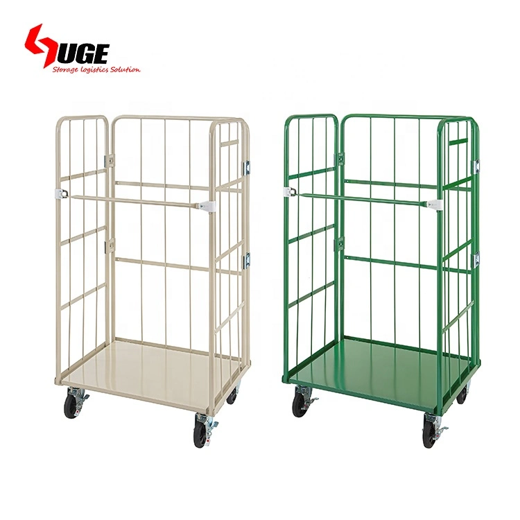 Top Selling Industrial Warehouse Plastic Base Roll Container Cage Transport Trolley