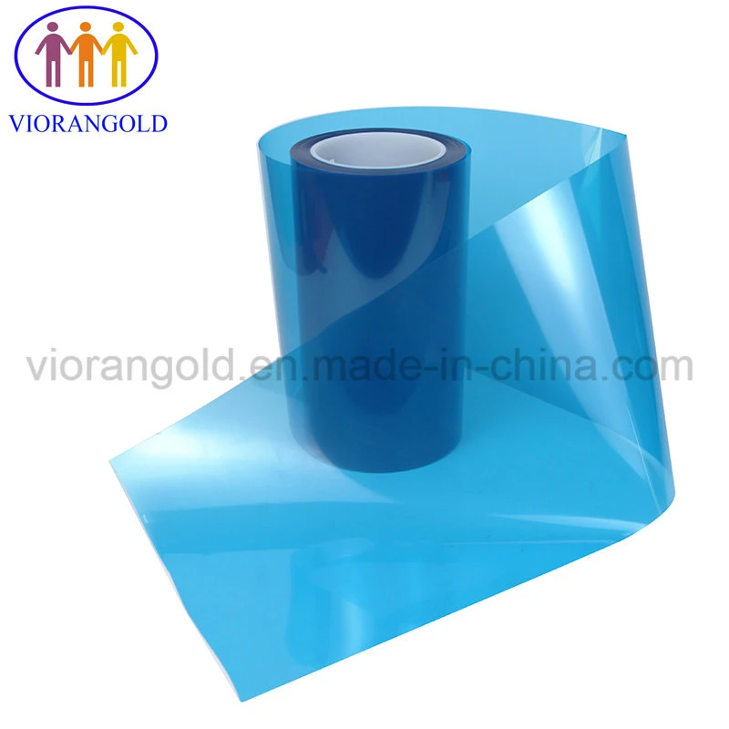 25-125micron Blue Pet Protective Film with Silicone Adhesive for Glass Plastic Screen Protecting