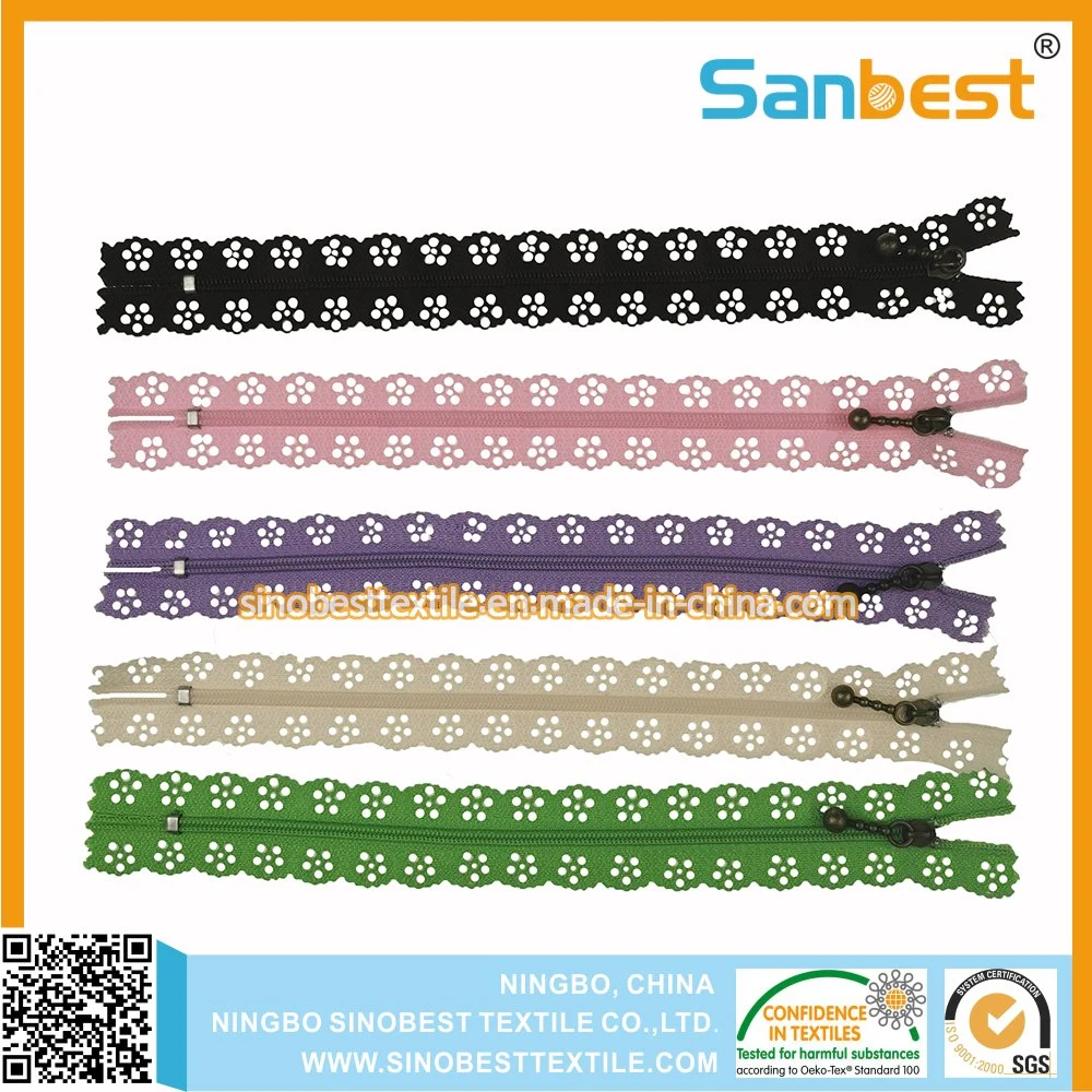 100% Nylon Lace Zipper for Suitcase