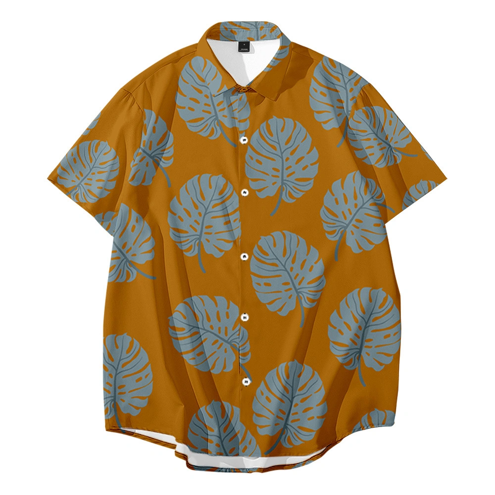 Moda Casual cómodo de tacto suave de algodón 100% de los hombres camisas estilo hawaiano