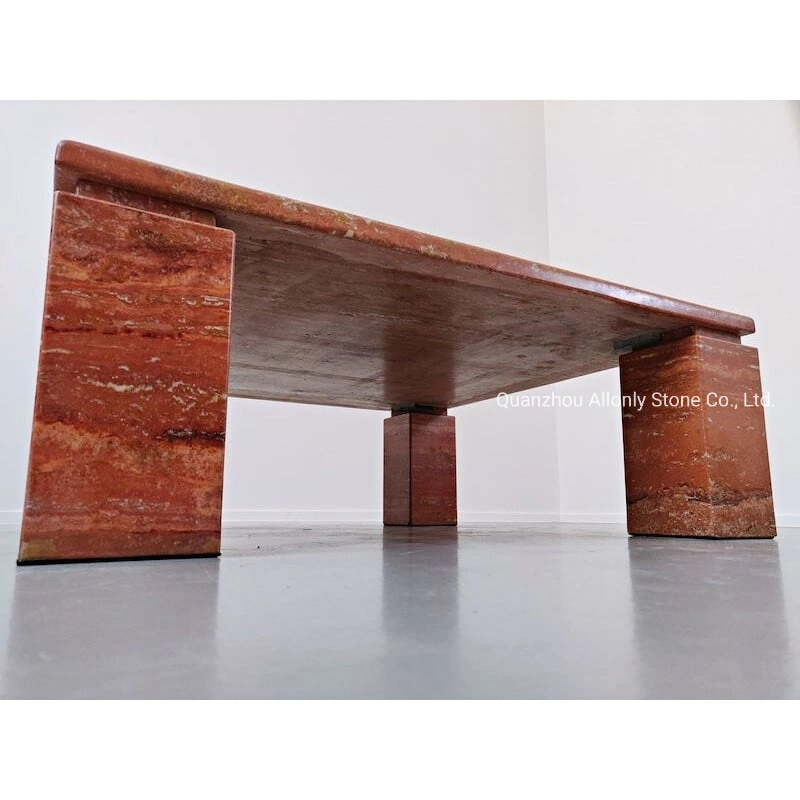Muebles de Salón de lujo Italia Plaza Traverine mesa de café juego de muebles de diseño