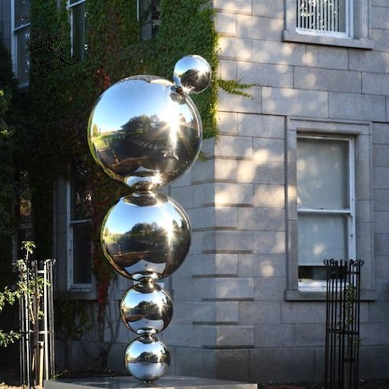 Abstract Modern Art Mirror Polished Stainless Steel Ball Sculpture Sssg-21