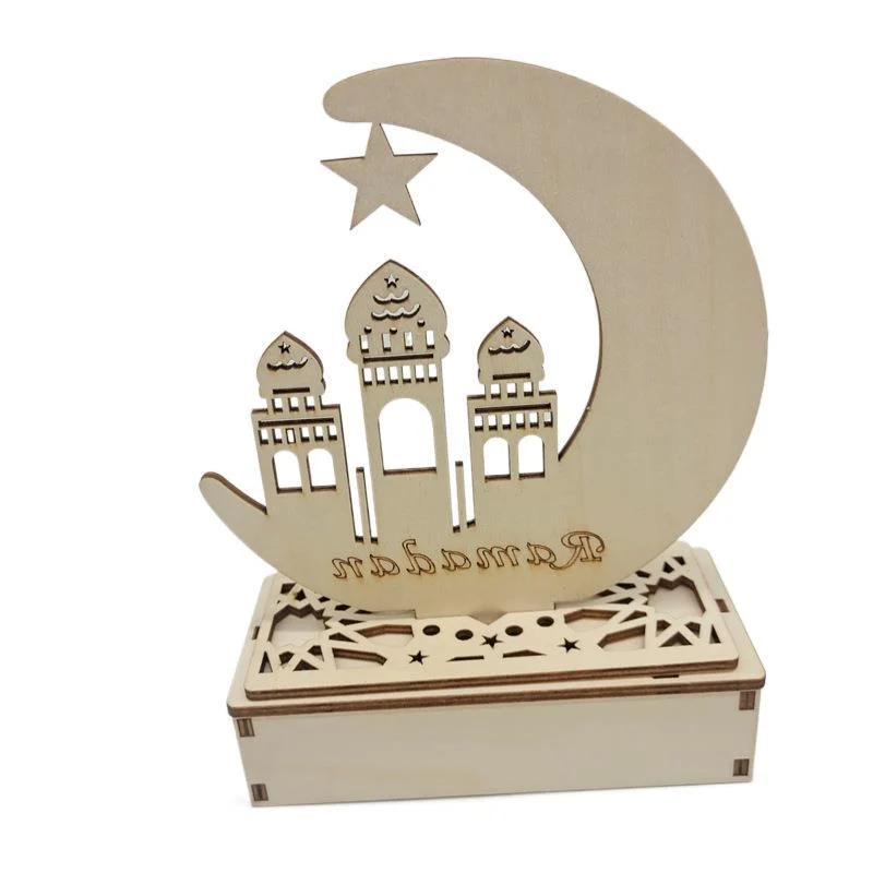 Ramadan Wooden Craft Decorations DIY Wooden Sign Muslim Islam Party Ramadan Supplies