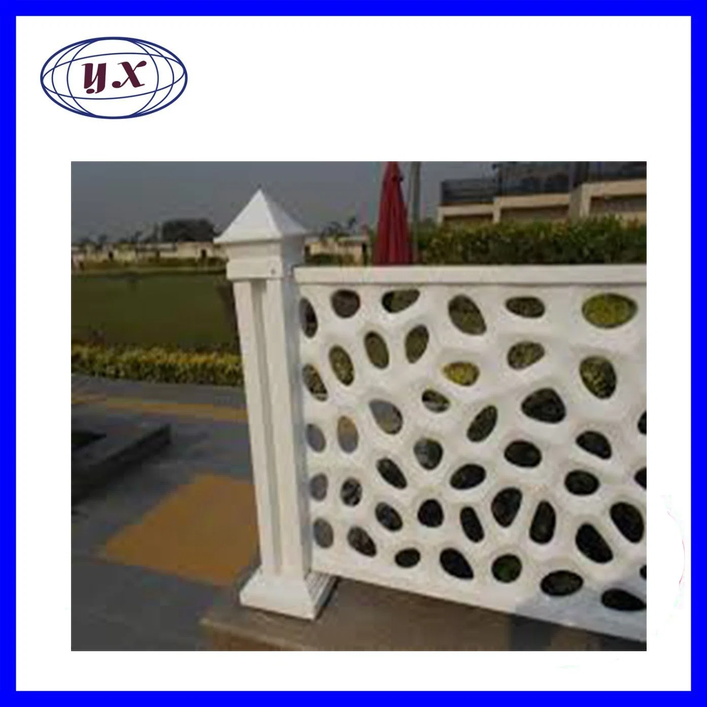High Quality Garden Flat-Top White Plastic PVC Vinyl Privacy Fence