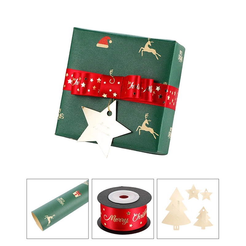 Free Custom Red Christmas Design Gift Wrapping Paper for Packaging