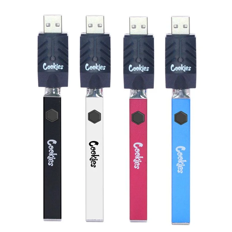 Electronic Cigarettes Cookies Backwoods Quad Battery 510 Thread 500mAh Battery Preheat VV 3.3V-4.2V Vape Pen USB Charger with Display Box