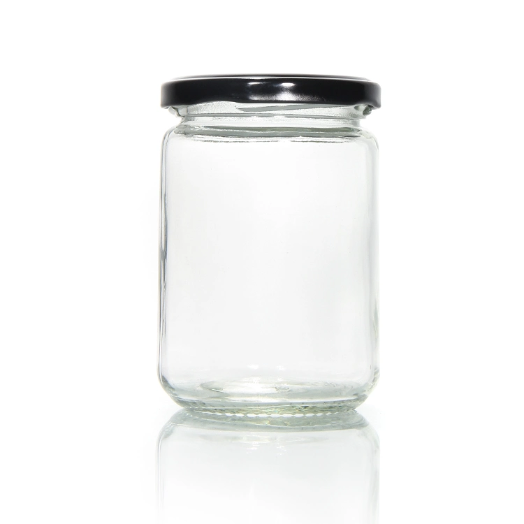 6oz 8oz 9oz large bouche en verre borosilicaté élevée de boissons pour la conservation des aliments en conserve avec une profonde couvercle de métal