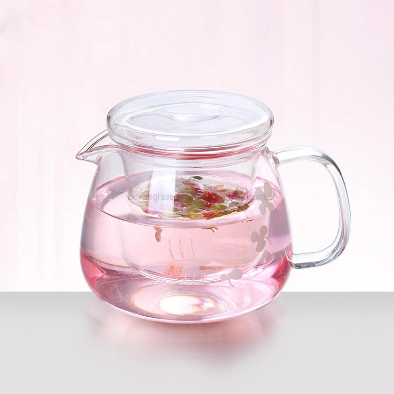 Glass Tea Set Glass Teapot Tea Infuser and Double-Wall Insulated Glass Cups Filter Tea Set