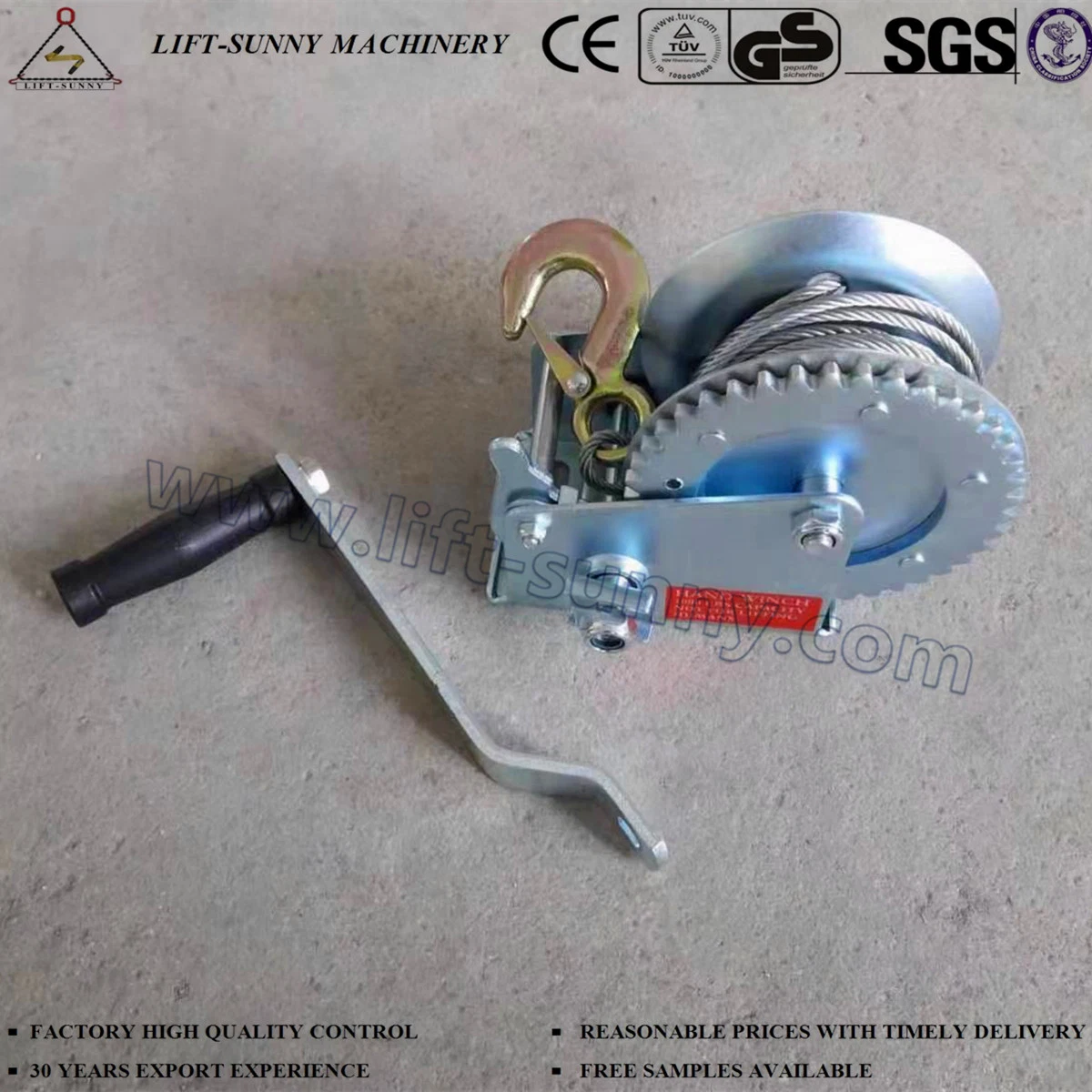 360 Kg Wire Rope Pulling Hoist Cable Hand Winch