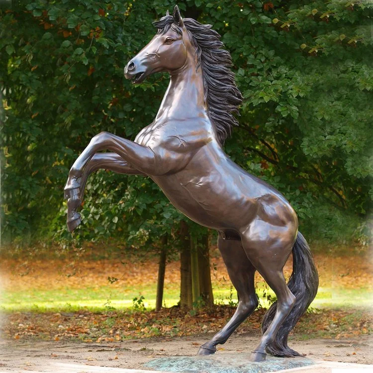 Taille personnalisée accueil Jardin de sculptures en bronze Décor de cheval