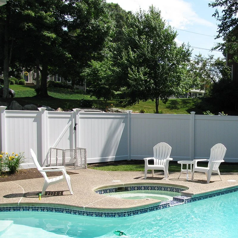 Classical Style Outside PVC Privacy Pool Fencing, Prime Vinyl Garden Fencing