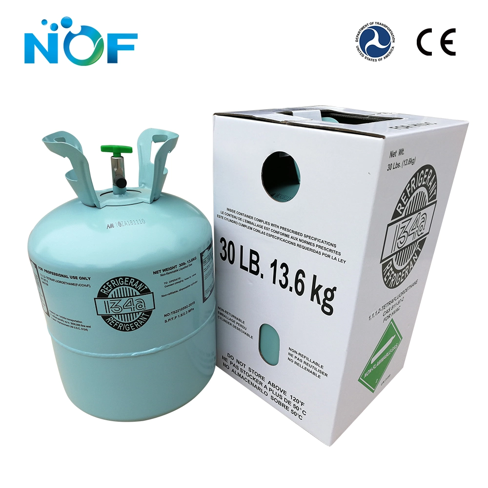 99.97% Purity Disposable Cylinder 13.6kg 30lb Refrigerant Gas R134A