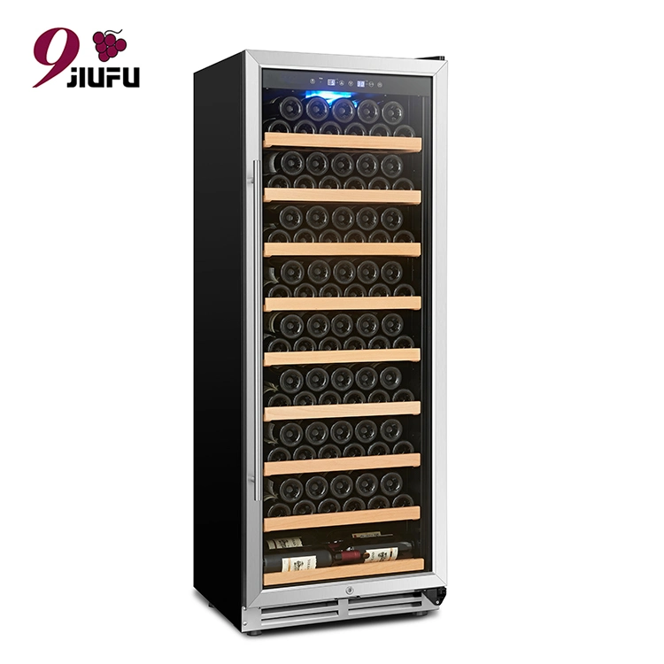 Individual Smart Double Humidor Wall Insulated Metal Sparkling LED Bottle Compressor Red Wine Fridge Cooler