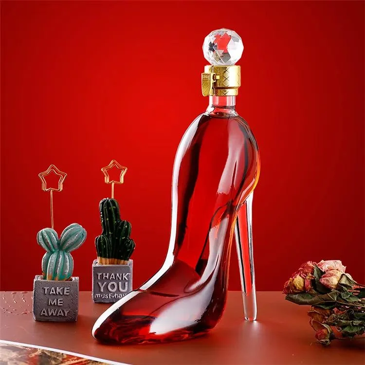 Household 750ml Food Grade Safety Wine Glasses High Heels Glass Wine Bottle