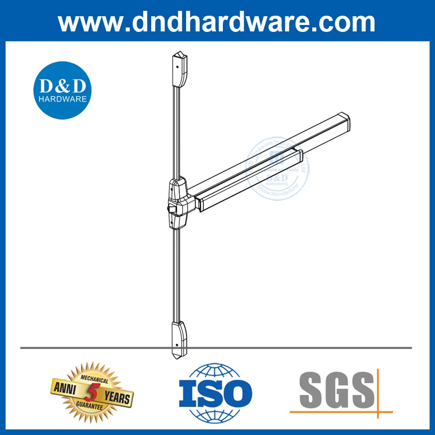 Vertical Type Panic Exit Push Bar with Three Direction Lock for Safety