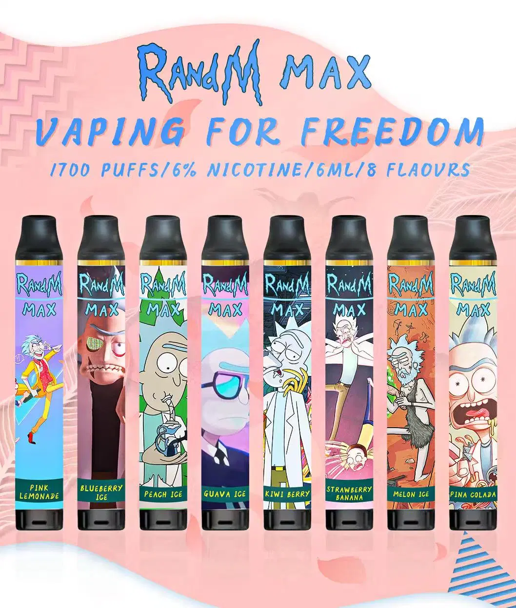 VAPE al por mayor Puff R y M Max VAPE Mod original Cigarrillo E desechable