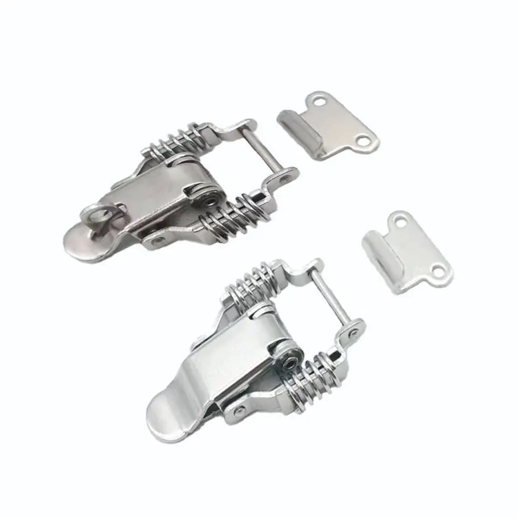 Stainless Steel 304 Spring Hasp Toolbox Toggle Latches Lock Wood Suitcase Buckle Hinges Furniture Hardware Accessories