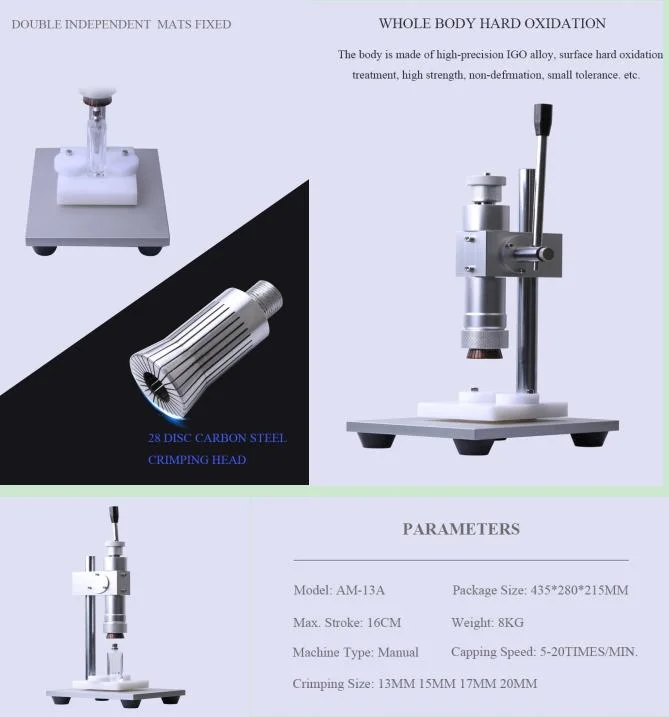 Kappe Crimpen Pneumatische Greifmaschine Parfüm Patting Maschine Aluminium Kappe Versiegelungsmaschine