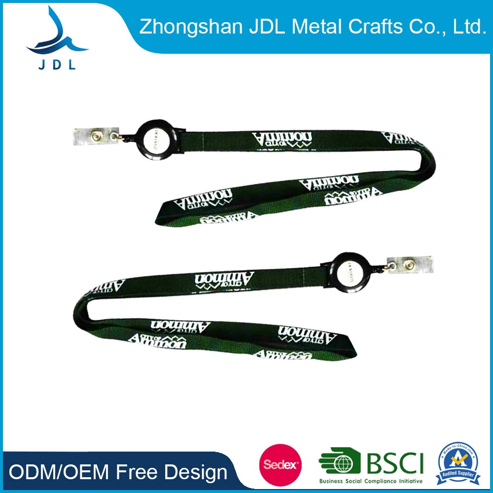 Flat Polyester &Stain Screen Printed Lanyard for Staff Combination Rubber Holder Lanyard (005)