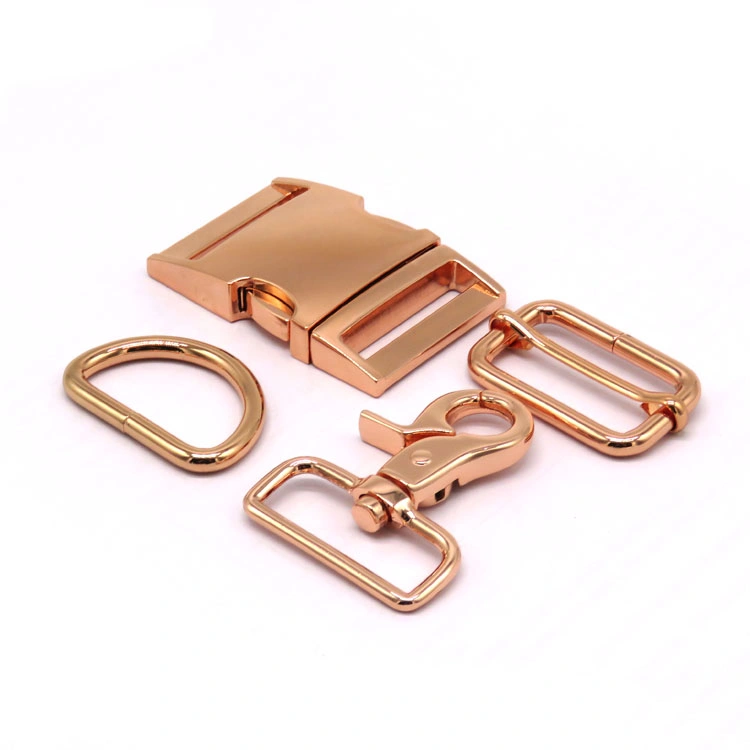 Manufacturer High Quality Rose Gold Metal Quick Release Buckle Dog Collar Buckles