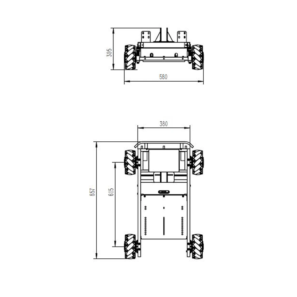 Roboct 4 Wheel Motor Drive Metal Smart Robot Chassis with Mecanum Wheel