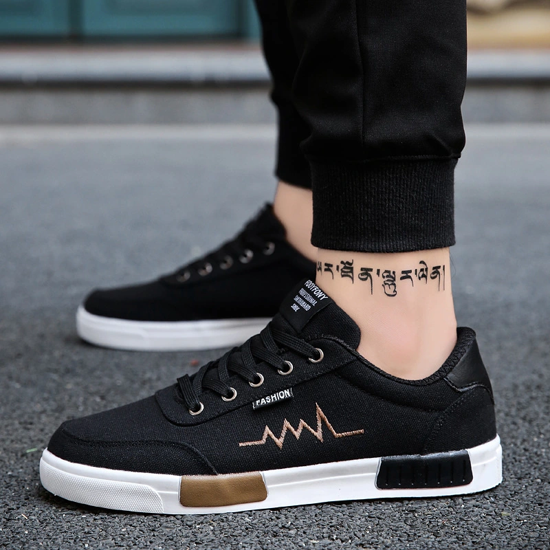 Low Price New Design Low Cut Men Canvas Fashion Skateboard Sneaker Injection Shoes