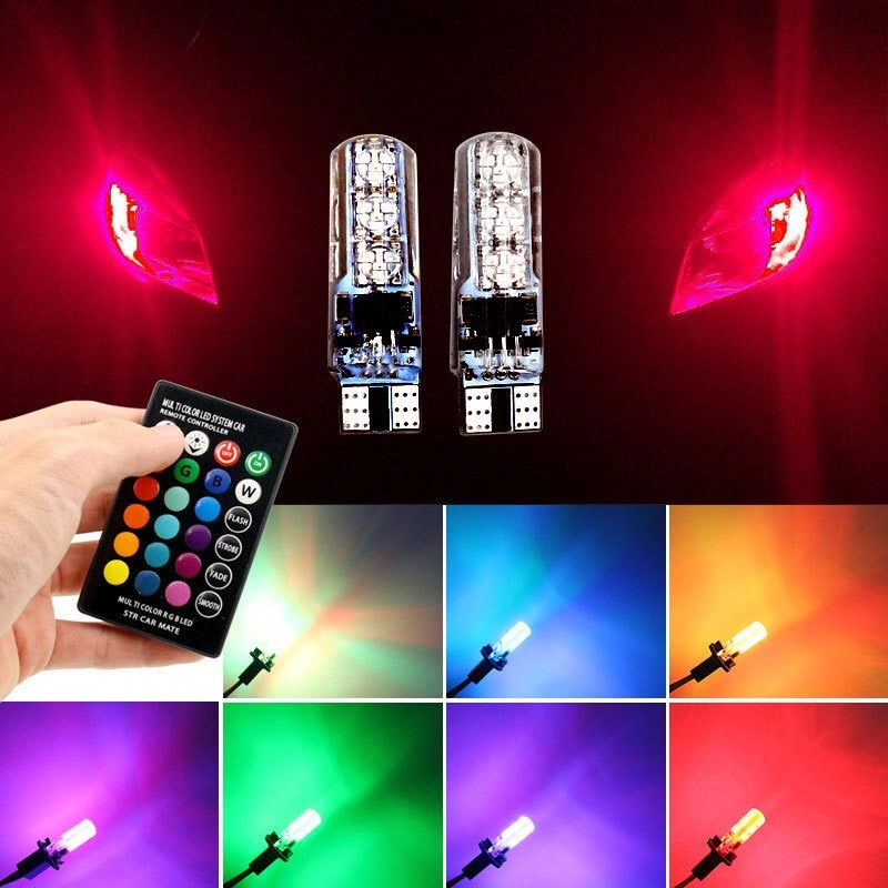 Comercio al por mayor 12V DC RGB remoto inalámbrico estilo de música de LED de luz ambiente interior de coche para la toma del encendedor