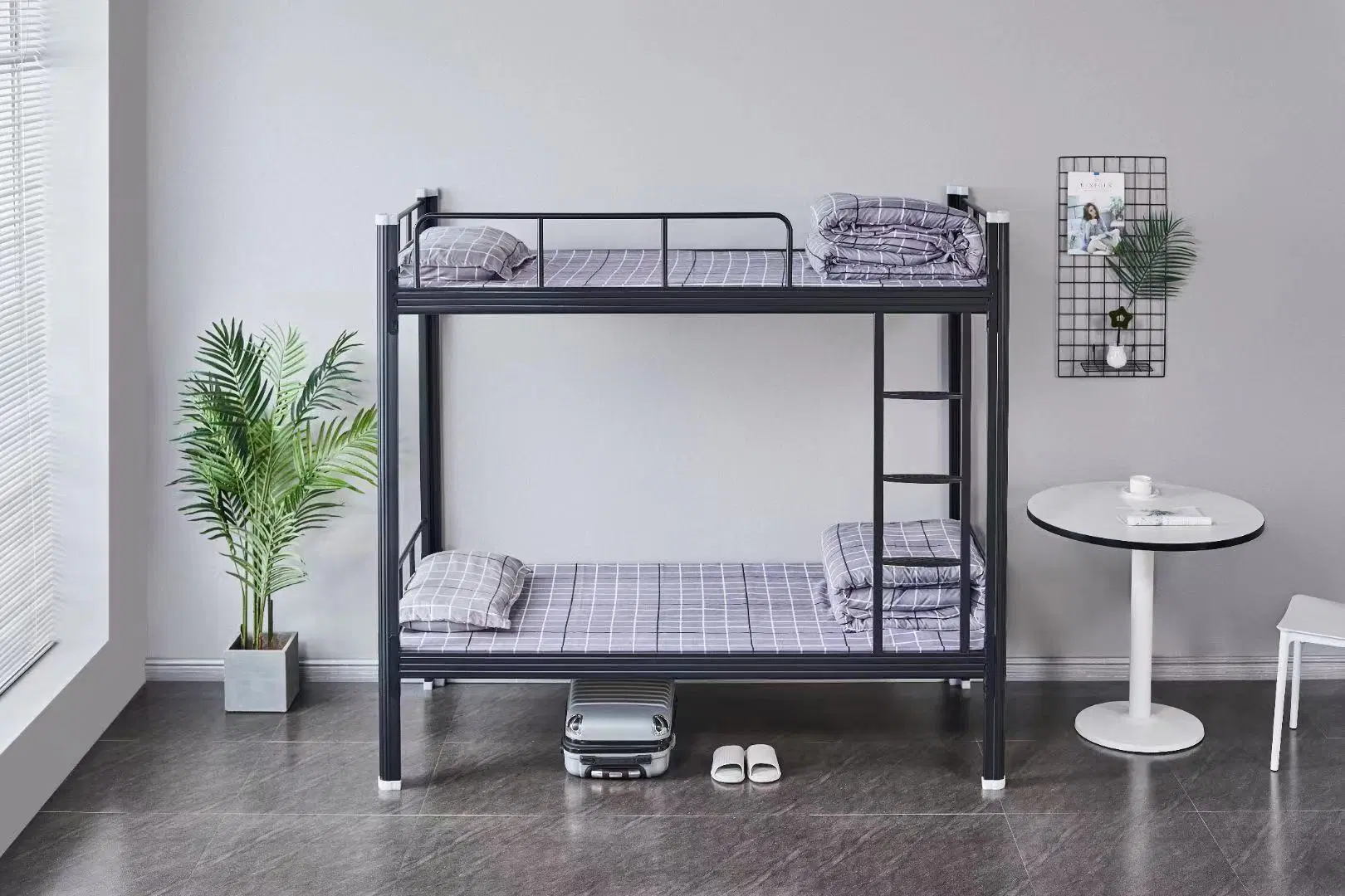 Durable de metal moderno dormitorio Litera marco de la cama de metal blanco