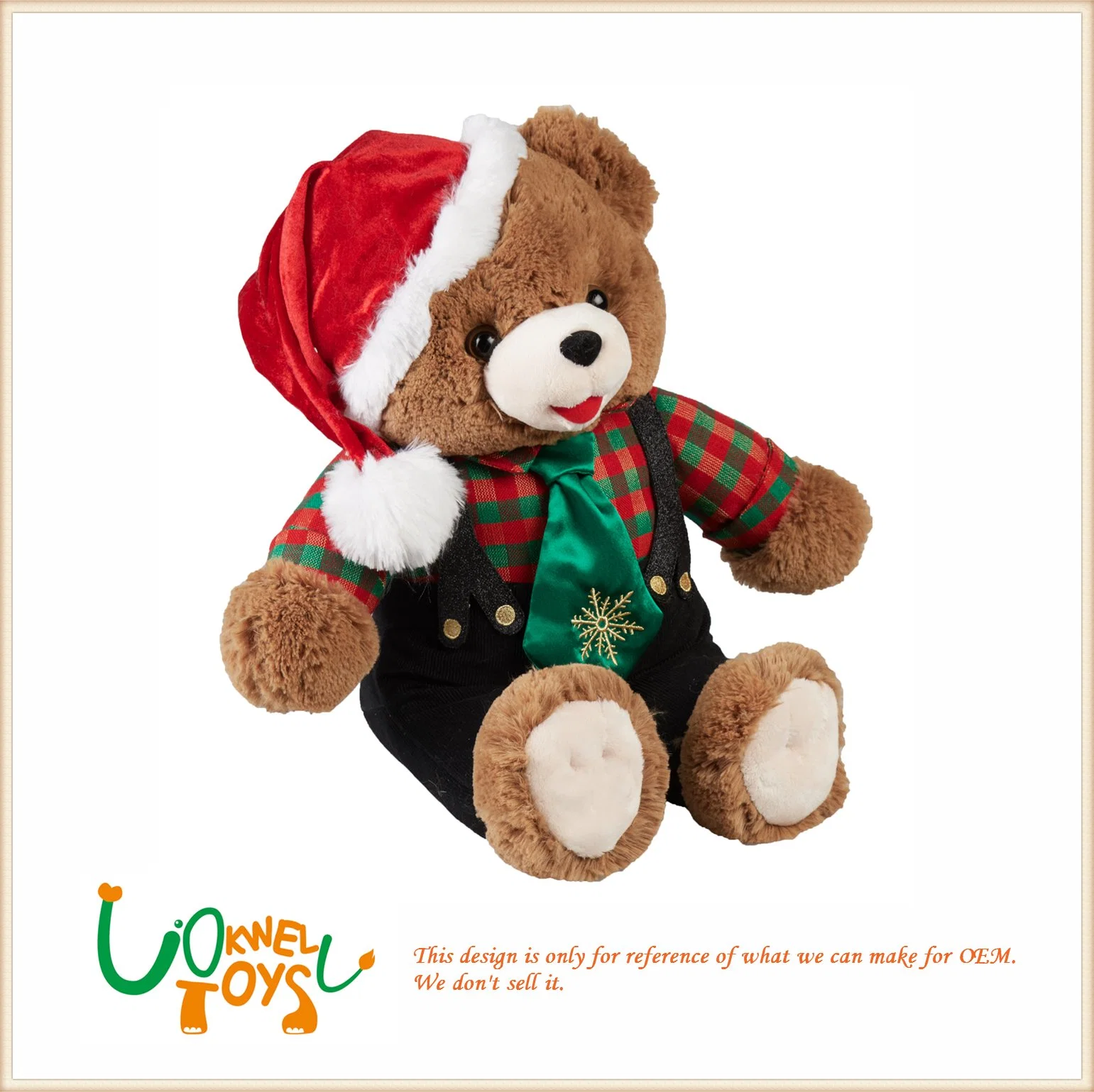 OEM Plush Toys Santa Bear for Christmas Gift Teddy Bear with Santa Cloth