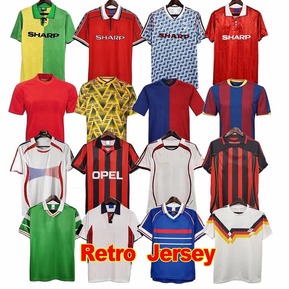 Camiseta de fútbol retro de calidad tailandesa al por mayor, camisetas de fútbol, ropa de fútbol de sublimación, camiseta retro personalizada