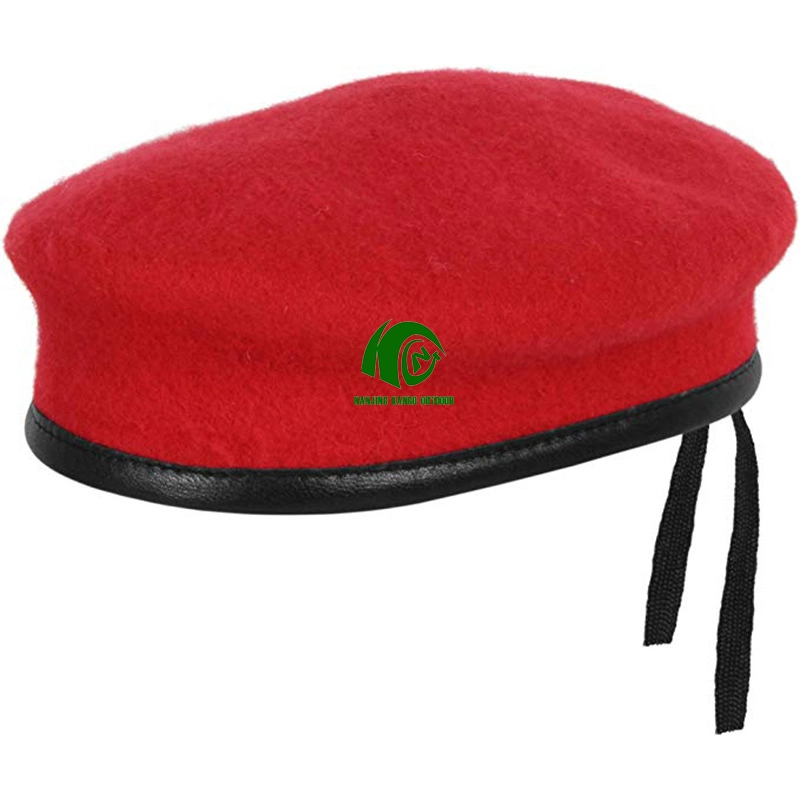 Kango Men's Special Forces Military Leather Edging Wool Sticky European-American Beret