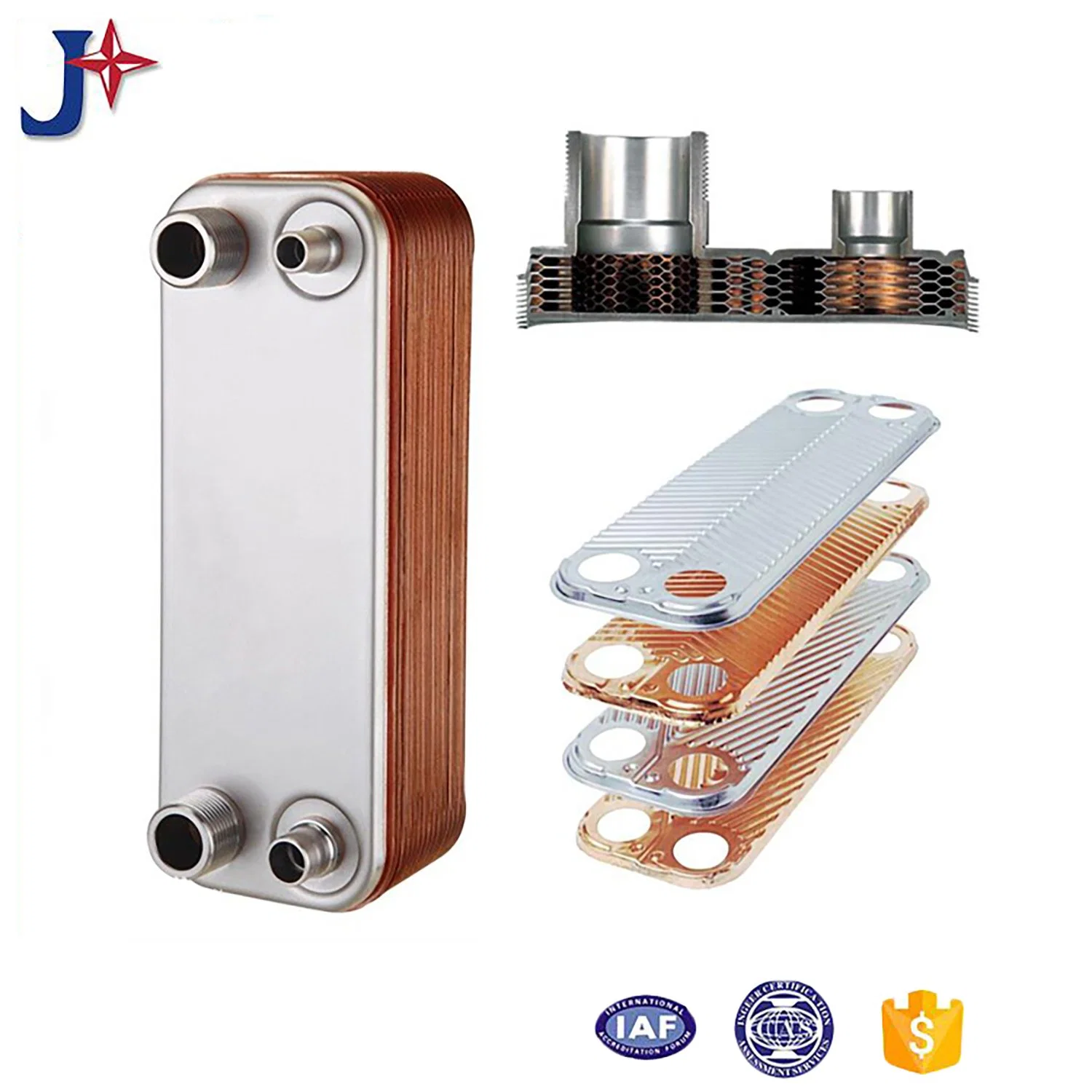 Energy Saving Solar Water Heating Welded Brazed Heat Exchanger Made in China