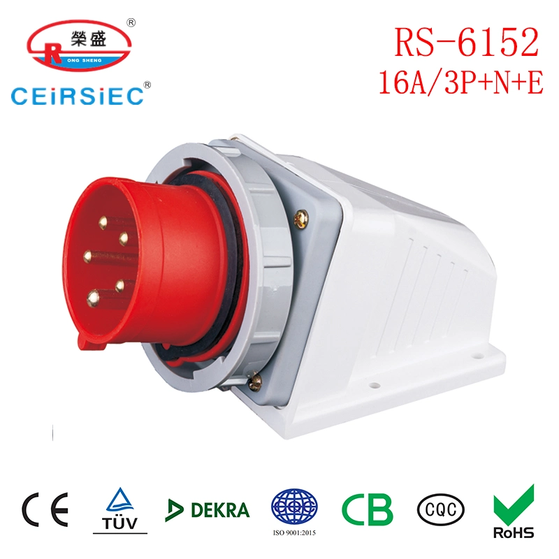 16A 5p Surface Mounted Industrial Socket Industrialsocket with Nylon European Standard Socket