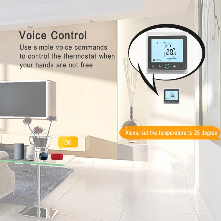 Intelligent Tuya WiFi Alexa Amazon Control Programmable Fcu Thermostat