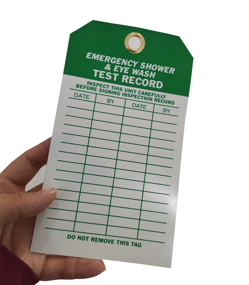 PVC Inspection Label for Eye Wash/Shower Safety Tags