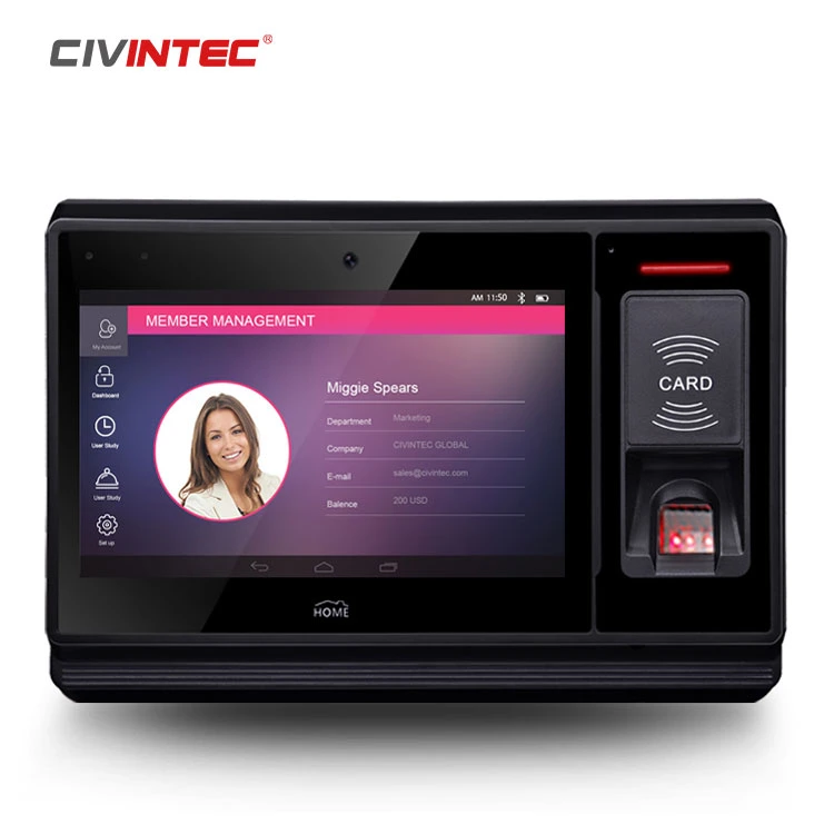 Smart Cloud Based Android Fingerprint Time Attendance Payrol System Ethernet Card Reader with Camera Battery
