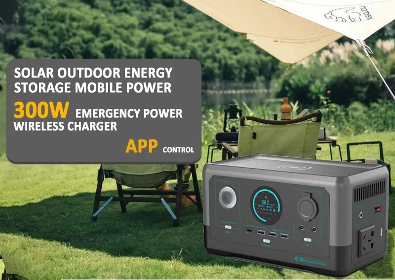 300W Energy Storage Portable Outdoor Emergency Supply for Stalls Wireless Charger 3 in 1 15W Fast Charging Station E3