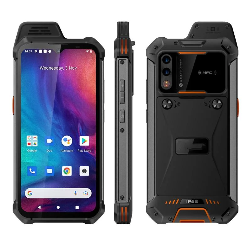 Android 11 octa Core 128GB 4G IP68 Resistente NFC teléfono con base de carga de huellas dactilares de 5000mAh Batería grande y el teléfono Uniwa W888