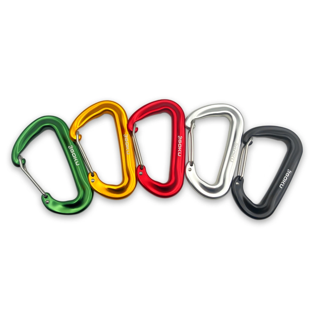 12kn Aluminium Carabiner Lightweight 12kn D-Ring Hooks Spring Snap Wire Gate Carabiner Clips for Hammock