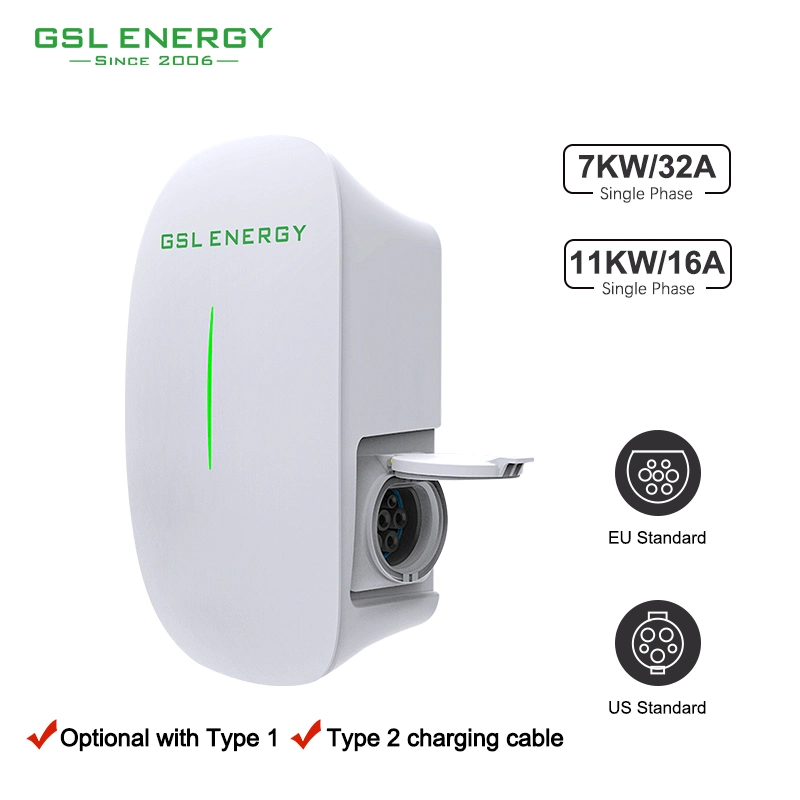 GSL Energy Mode 3 7.4 kW 22kw carregador elétrico para automóvel Station Carregador EV trifásico para EV de 32 a com aplicação inteligente Wi-Fi